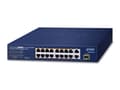 Miniatyrbild 1 av 3: PLANET 16-Port 10/100TX 802.3at PoE, Ohanterad, Fast Ethernet (10/100), Full duplex, Strömförsörjning via Ethernet (PoE) stöd, Rackmontering, 1U