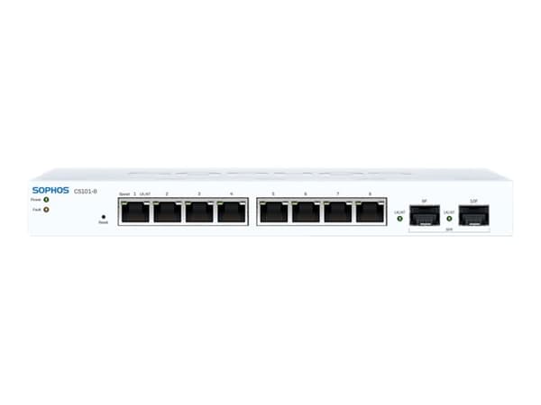 Sophos CS101-8 - Kytkin - Hallittu - 8 x 10/100/1000 + 2 x Gigabit SFP - työpöytä, seinään kiinnitettävä