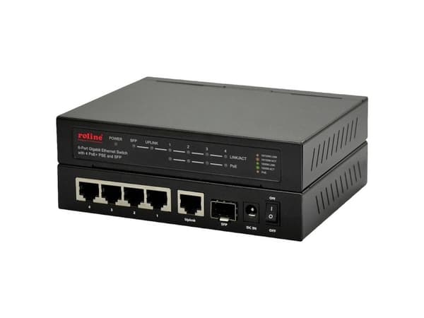 ROLINE 21.14.3524, Gigabit Ethernet (10/100/1000), Full duplex, Strömförsörjning via Ethernet (PoE) stöd