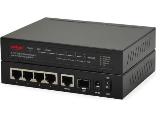 ROLINE 21.14.3524, Gigabit Ethernet (10/100/1000), Full duplex, Strömförsörjning via Ethernet (PoE) stöd