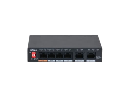 Dahua Technology PFS3006-4GT-60-V2, Gigabit Ethernet (10/100/1000), Strömförsörjning via Ethernet (PoE) stöd, Monteringsbar på väggen