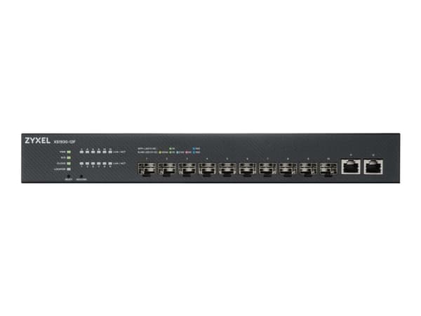 Zyxel XS1930-12F - Switch - smart - 10 x 1 Gigabit / 10 Gigabit SFP+ + 2 x 100/1000/2.5G/5G/10GBase-T - rackmonterbar, stasjonær
