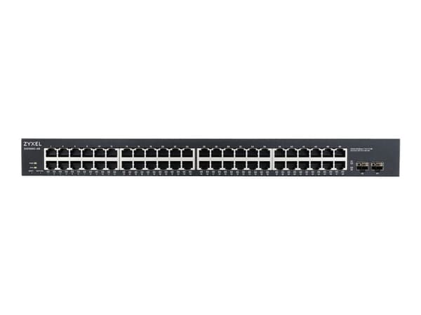Zyxel GS1900-48 - Switch - smart - 48 x 10/100/1000 + 2 x Gigabit SFP - skrivbordsmodell, rackmonterbar, väggmonterbar