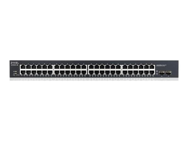 Zyxel GS1900-48 - Switch - smart - 48 x 10/100/1000 + 2 x Gigabit SFP - skrivbordsmodell, rackmonterbar, väggmonterbar