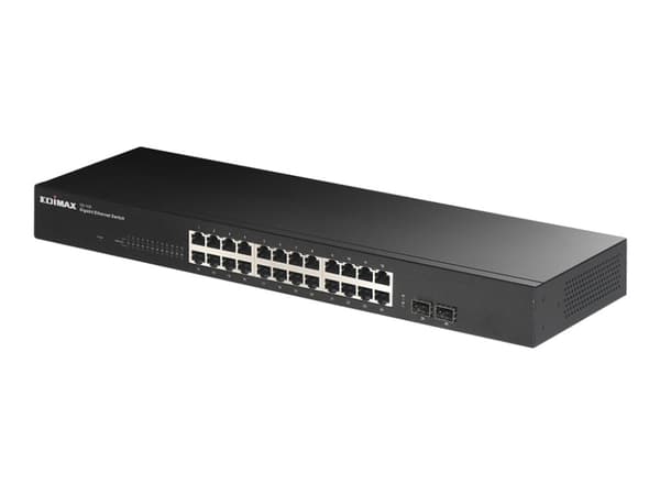 Edimax GS-1026 - V3 - switch - 24 x 10/100/1000 + 2 x SFP - rackmonterbar, skrivbordsmodell Svart