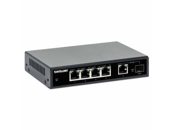 Intellinet 561822, Gigabit Ethernet (10/100/1000), Strøm over Ethernet (PoE), Kan monteres på vegg Sort