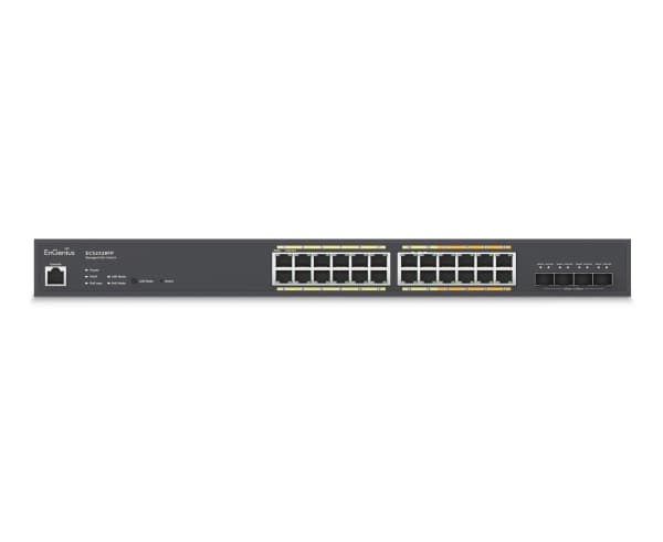 EnGenius ECS2528FP, Håndtert, L2+, Gigabit Ethernet (10/100/1000), Full tosidig, Strøm over Ethernet (PoE), Rack-montering