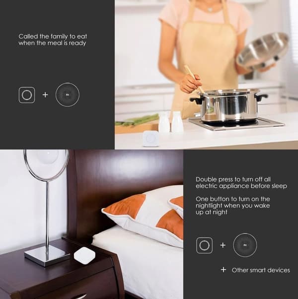 Original Aqara Smart Wireless Switch Fjärrkontroll Arbeta med multifunktionellt Smart Home Kit