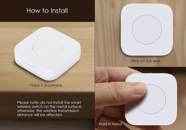 Original Aqara Smart Wireless Switch Fjärrkontroll Arbeta med multifunktionellt Smart Home Kit