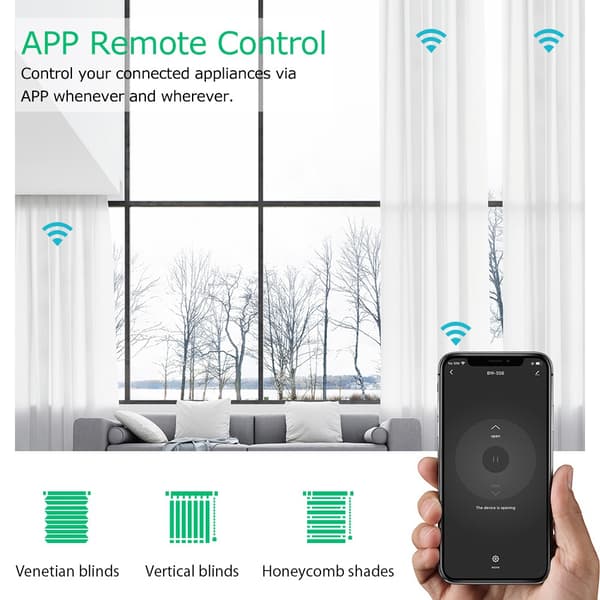 BlitzWolf BW-SS6 WiFi-gardinmodul med APP/röststyrning, schema/timer/enhetsdelning för persienner Rullgardin