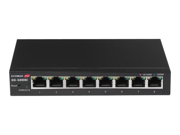 Edimax Pro GS-5008E - Switch - smart - 8 x 10/100/1000 - veggmonterbar Sort