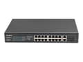 Miniatyrbild 1 av 5: Lanberg RSFE-16P-2C-150 - Switch - ohanterad - 16 x 10/100 (PoE+) + 2 x combo Gigabit SFP/RJ-45 (upplänk) - rackmonterbar - PoE+ (150 W)