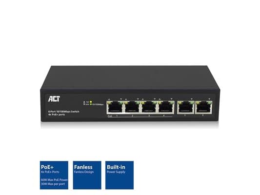 ACT AC4430 Netzwerk-Switch Managed Fast Ethernet (10/100) Schwarz Power over Ethernet (PoE) (AC4430)