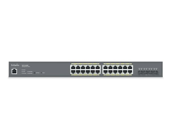 EnGenius CloudSwitch L2Plus 24, Managed, L2+, Gigabit Ethernet (10/100/1000), Full duplex, Power over Ethernet (PoE), Rack mounting