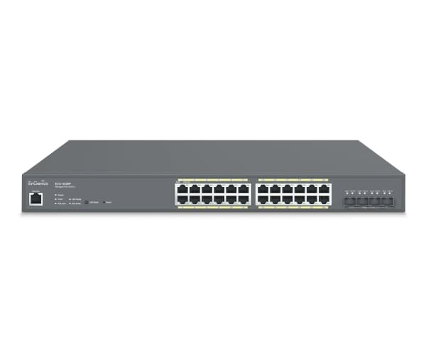 EnGenius CloudSwitch L2Plus 24, Managed, L2+, Gigabit Ethernet (10/100/1000), Full duplex, Power over Ethernet (PoE), Rack mounting