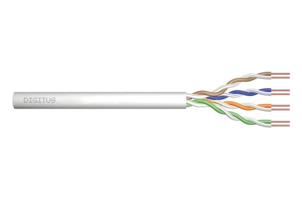 DIGITUS Professional - Asennuskaapeli - 50 m - 4,7 mm - UTP - simplex - CAT 5e - umpijohtimet - harmaa, RAL 7035