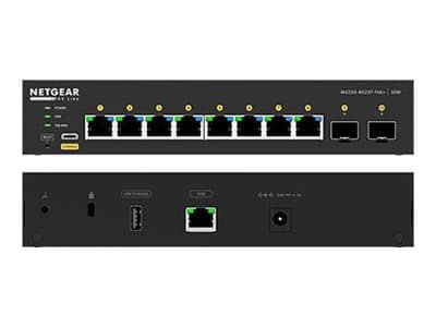 NETGEAR AV Line M4250-8G2XF-PoE+ - Switch - L3 - Administrerad - 8 x 10/100/1000 (8 PoE+) + 2 x 10 Gigabit SFP+ - sida till sida luftflöde - skrivbor