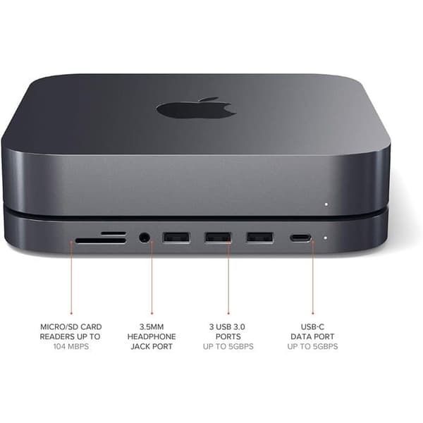 HUB USB-C - SATECHI - Mac Mini - Aluminium - Dockningsstation - Grå