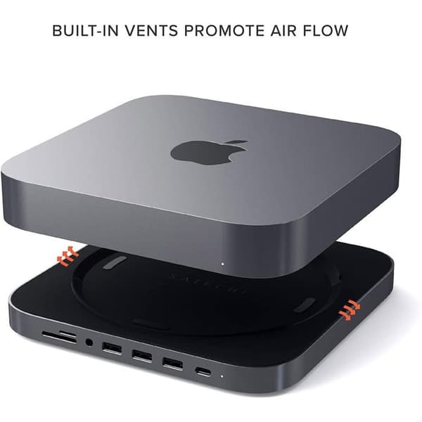 HUB USB-C - SATECHI - Mac Mini - Aluminium - Dockningsstation - Grå