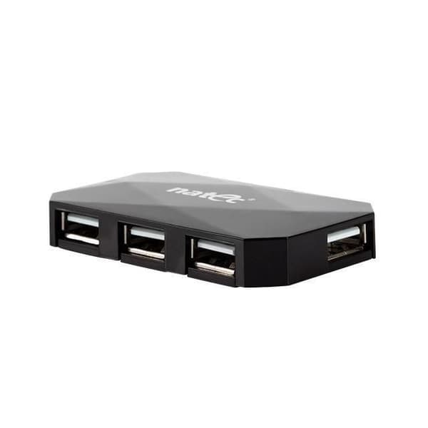 Koncentrator (hub) - NATEC - NHU-0647 - 4 USB 2.0-portar - Svart - Drivs av USB