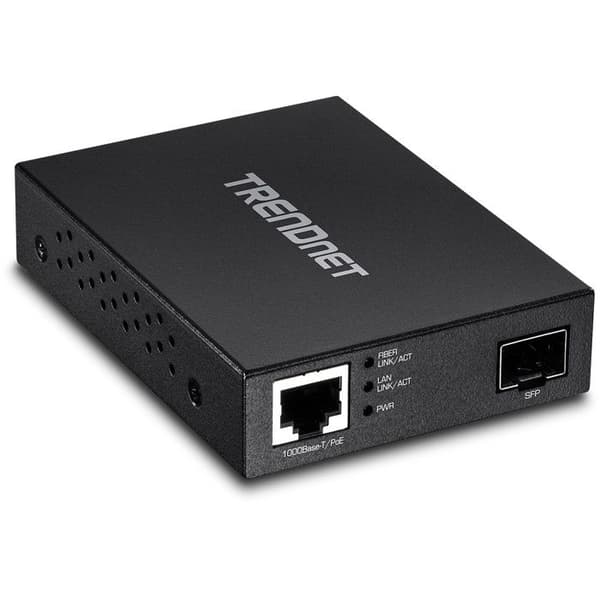 TRENDNET Media Converter/Transceiver TFC-PGSFP - 1 Port - 1 x Nätverk (RJ-45) - Twisted Pair, Fiberoptisk - Läge