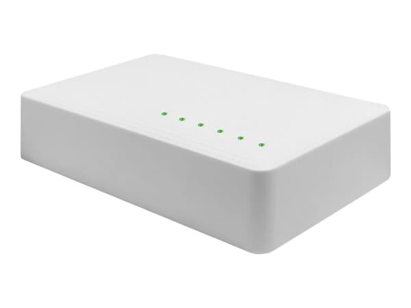 eSTUFF - Switch - nano - ohanterad - 5 x 10/100/1000 - skrivbordsmodell Vit