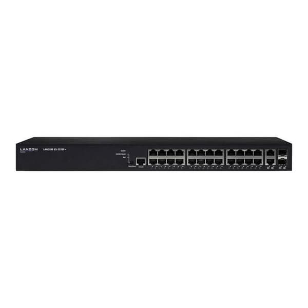 LANCOM GS-2326P+ 24 x 10-100-1000 (PoE+) Managed Switch + 2 x Combo Gigabit SFP Rack Mount PoE+ (185W) Svart