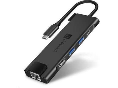 CONNECT IT Multi5in1 USB-C hub, 5in1 (USB-C, 2xUSB-A, HDMI, RJ45), extern, antracit