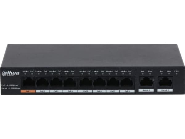 Dahua Technology PoE DH-PFS3010-8GT-96, Ohanterad, Gigabit Ethernet (10/100/1000), Strömförsörjning via Ethernet (PoE) stöd