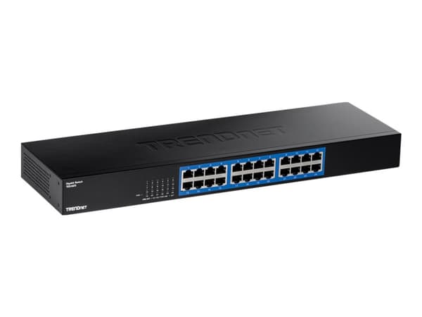 TRENDnet TEG S25 - Switch - 24 x 10/100/1000 - monterbar på stativ - TAA-kompatibel Svart