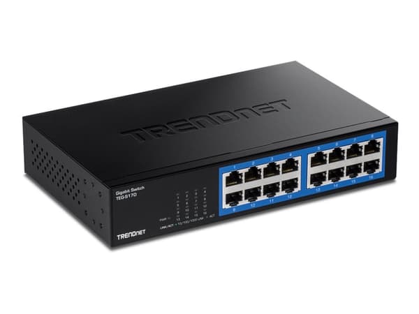 TRENDnet TEG S17D - Switch - 16 x 10/100/1000 - monterbar på stativ - TAA-kompatibel