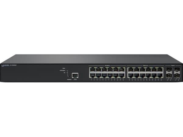 LANCOM GS-3528XUP - Switch - Administrerad - 24 x 10/100/1000 (PoE+) + 2 x SFP - skrivbordsmodell, rackmonterbar - PoE+