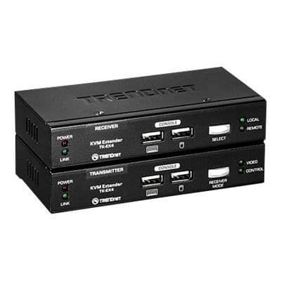 TRENDNET TK-EX4 KVM-konsol/förlängningsenhet - Kabelansluten - 2 dator(er) - 1 lokal användare - 1 fjärranvändare