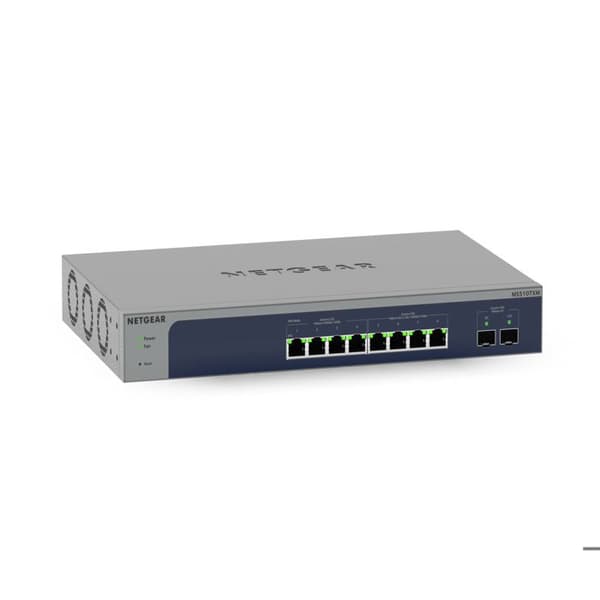 Switch 8 portar - NETGEAR - Multi-Gb/10G - Smart Managed Pro - 2.5 Gigabit Ethernet - Ethernet Grå, Blå