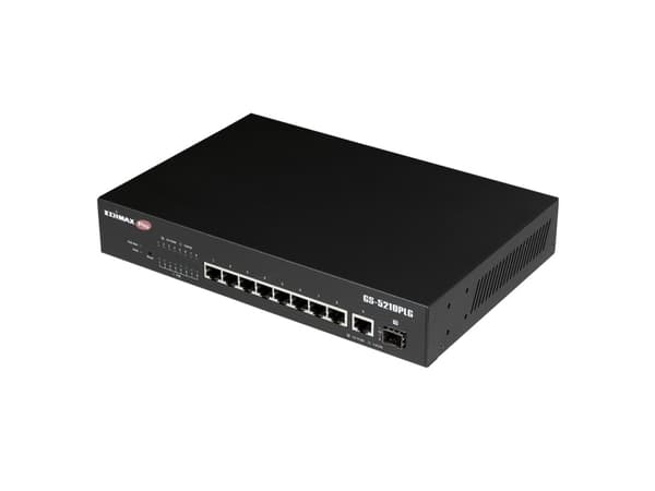 Edimax Switch GS-5210PLG, Hallittu, Gigabit Ethernet (10/100/1000), Gigabitti Ethernet, Täysin kaksipuolinen, Power over Ethernet -tuki, Telineasennu