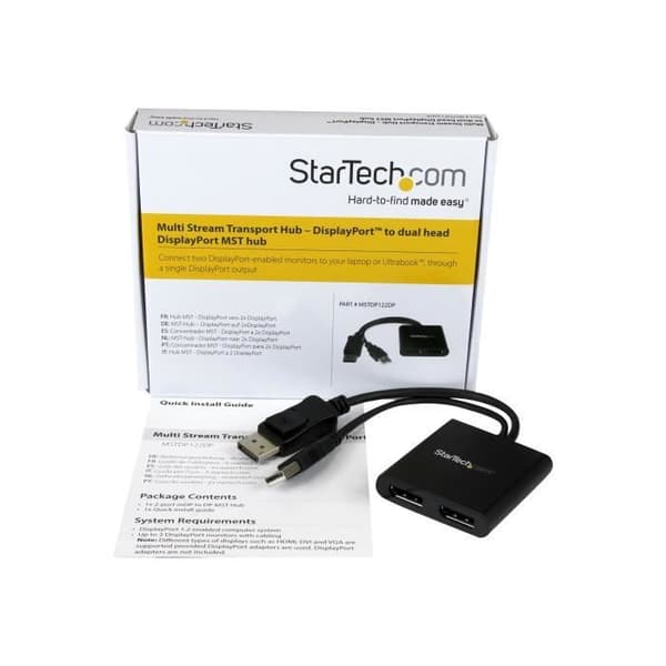 STARTECH.COM DisplayPort till 2x DisplayPort Multi-Display Splitter - 2-Port MST Hub
