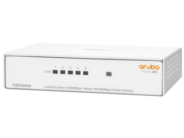 HPE Networking Instant On 1430 5G Switch - Switch - ikke-styrt - 5 x 10/100/1000 - stasjonær, veggmonterbar - BTO Hvit