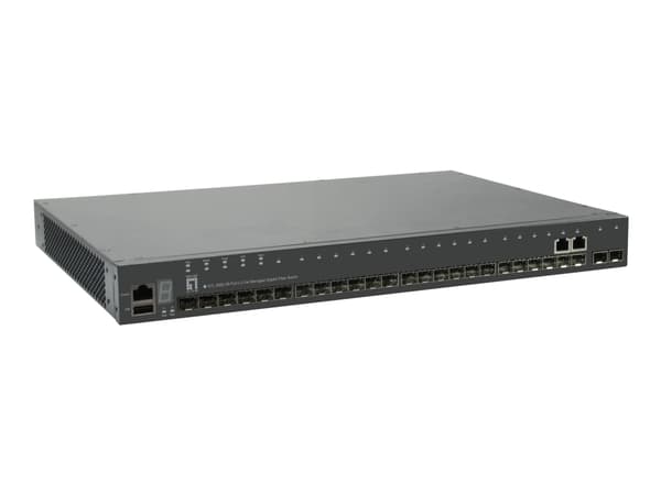LevelOne GTL-2882 - Switch - L3 Lite - Administrator - 22 x SFP + 2 x combo Gigabit SFP + 2 x SFP+ - monterbar på stativ Grå