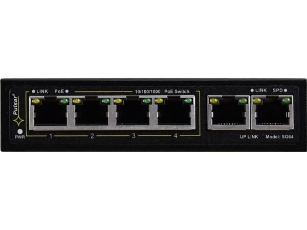 Switch PoE PULSAR SG64 4+2 Sort