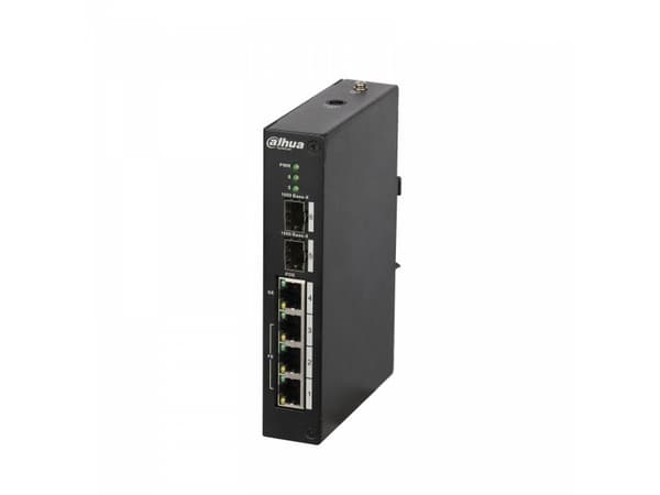 Dahua DH-PFS3206-4P-96 - Switch - ikke-styrt - 1 x 10/100/1000Base-T (High PoE) + 3 x 10/100Base-T (PoE+) + 2 x 1000Base-X SFP - stasjonær - High PoE