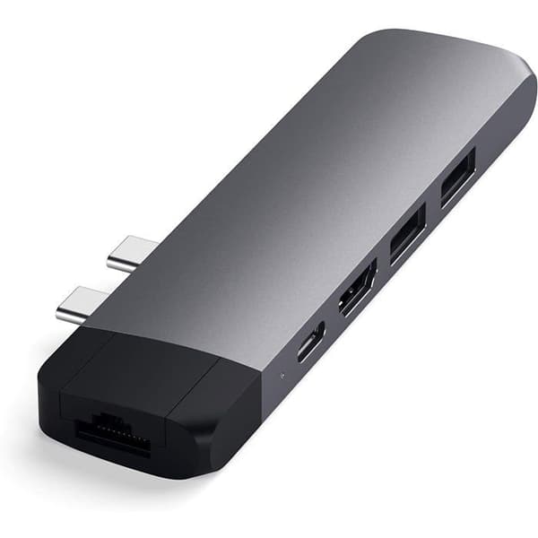 Satechi Aluminium Type-C Pro Hub USB-C dockningsstation med Ethernet – GigE