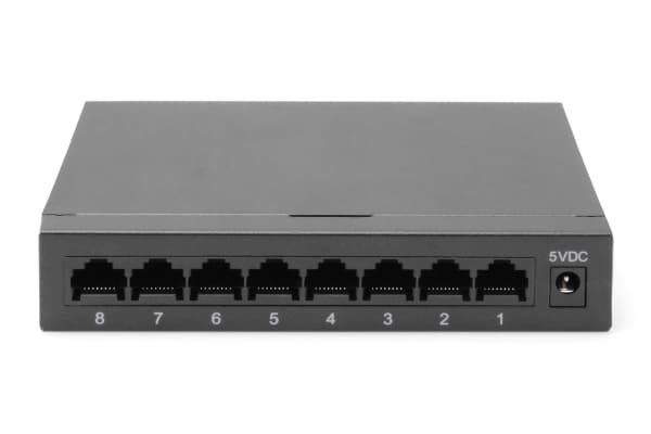 DIGITUS DN-80066 - Switch - gigabit ethernet, metal housing - ohanterad - 8 x 10/100/1000 - skrivbordsmodell, väggmonterbar