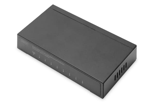 DIGITUS DN-80066 - Switch - gigabit ethernet, metal housing - ohanterad - 8 x 10/100/1000 - skrivbordsmodell, väggmonterbar