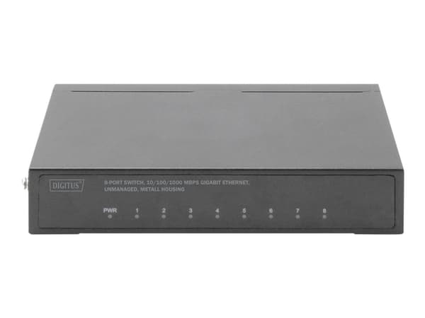 Digitus DN-80066, Hallitsematon, Gigabit Ethernet (10/100/1000), Täysin kaksipuolinen musta