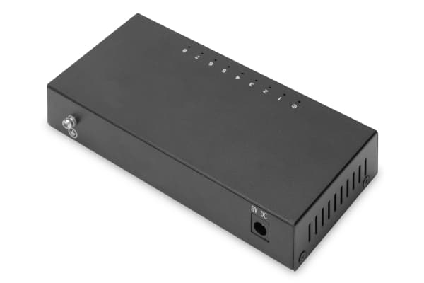 DIGITUS DN-80069 - Switch - metal housing - ohanterad - 8 x 10/100 - skrivbordsmodell, väggmonterbar