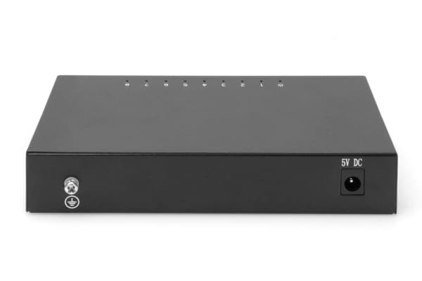 DIGITUS DN-80069 - Switch - metal housing - ohanterad - 8 x 10/100 - skrivbordsmodell, väggmonterbar