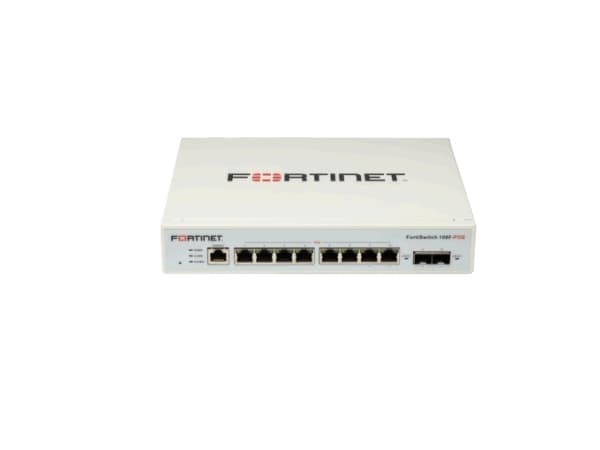 Fortinet FS-108F, Håndtert, L2+, Gigabit Ethernet (10/100/1000), Rack-montering Hvit
