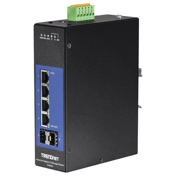 trendnet 6-ports ind.gb l2 mgd switch din-rail blackRouter, wifi, nätverk 6-PORTS IND.GB L2 MGD SWITCH DIN-RAIL 182472 Svart