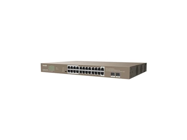 Tenda TEG1126P-24-410W, obemannad, Gigabit Ethernet (10/100/1000), Power over Ethernet (PoE), stativfäste, 1U, väggmonterbar