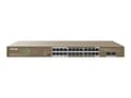Miniatyrbild 1 av 5: Tenda TEG1126P-24-410W, obemannad, Gigabit Ethernet (10/100/1000), Power over Ethernet (PoE), stativfäste, 1U, väggmonterbar